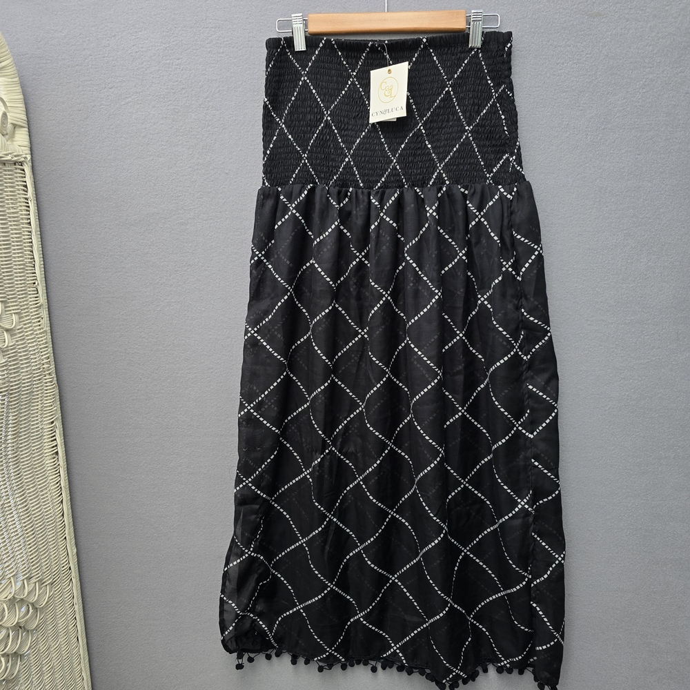 NWT Swim Coverup Sheer Strapless Diamond Pattern